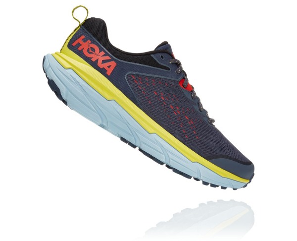 Hoka One One Challenger ATR 6 Mens UK - Blue / Green Trail Running Shoes - EDUYN8976